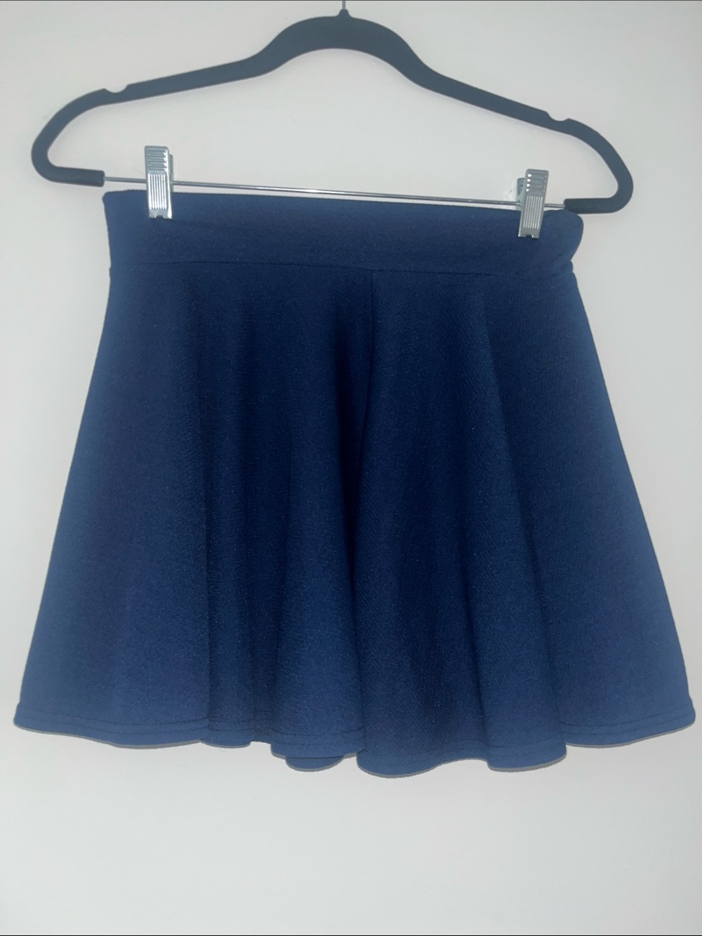 Women's Navy Circle Skirt - Flared Skirt with Smooth Waistband